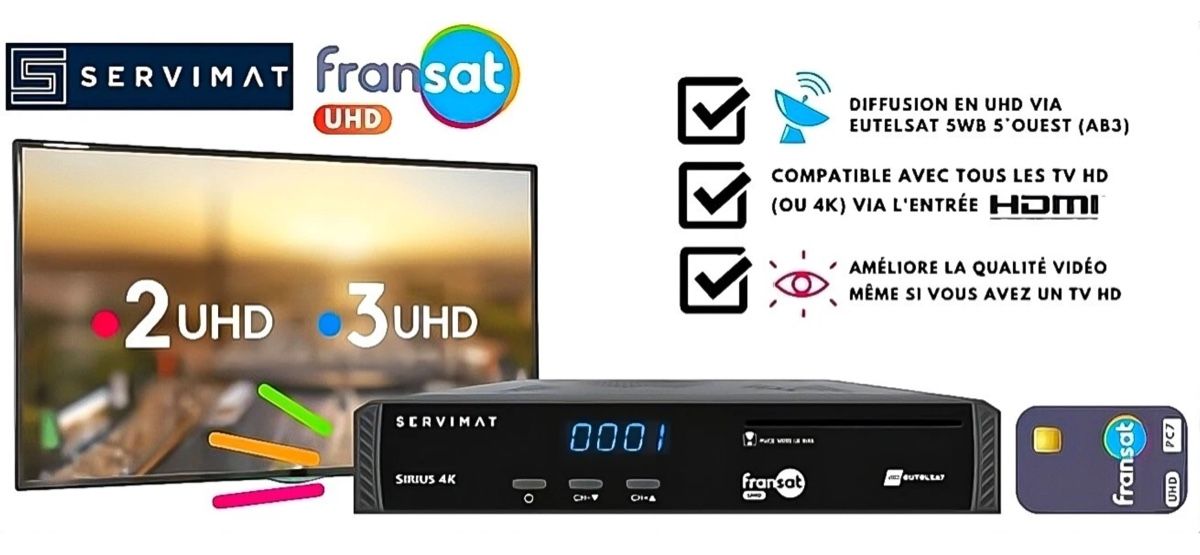 Ricevitori: Récepteur Fransat UHD Sirius 4K – Nuovo e nell'imballaggio originale da Savièse venduto da Vaudan88