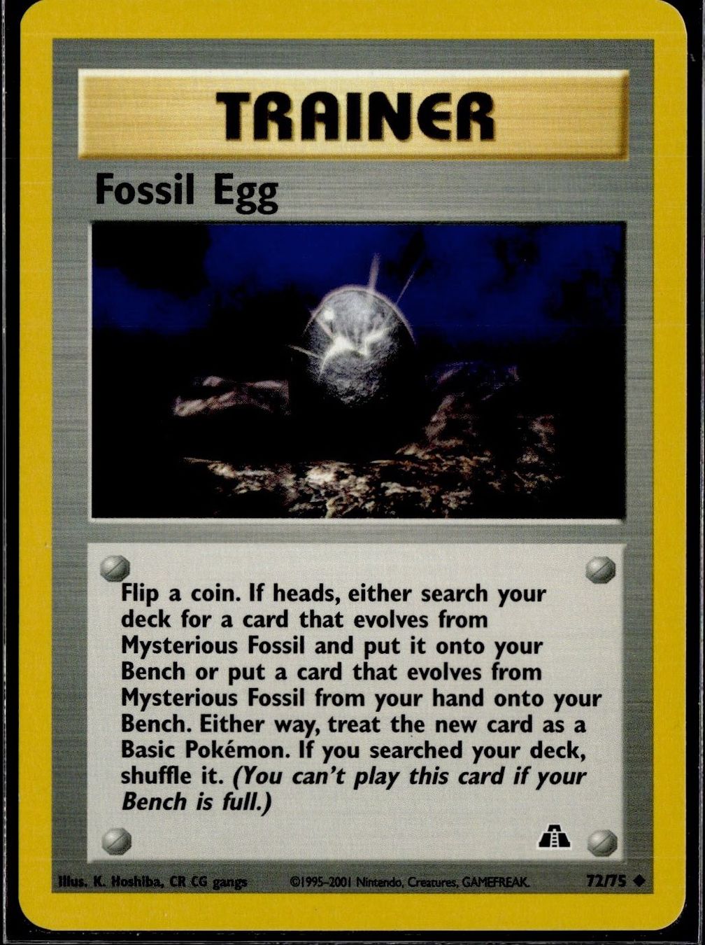 Pokémon Carte collezionabili: Fossil Egg 72/75 Neo Discovery – Usato da Zürich venduto da pokemon_cards
