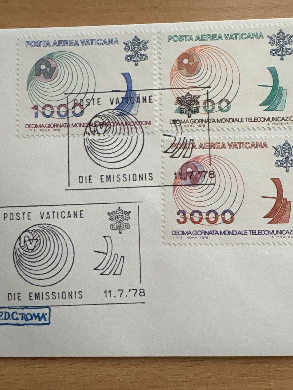 Tutti i francobolli: Vatikan Briefmarken auf Brief, Telecommunication, 1978 – Usato da Ibach venduto da lisch3 2
