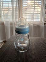 MAM Babyflasche aus Glas mit Sauger Grösse 1 blau