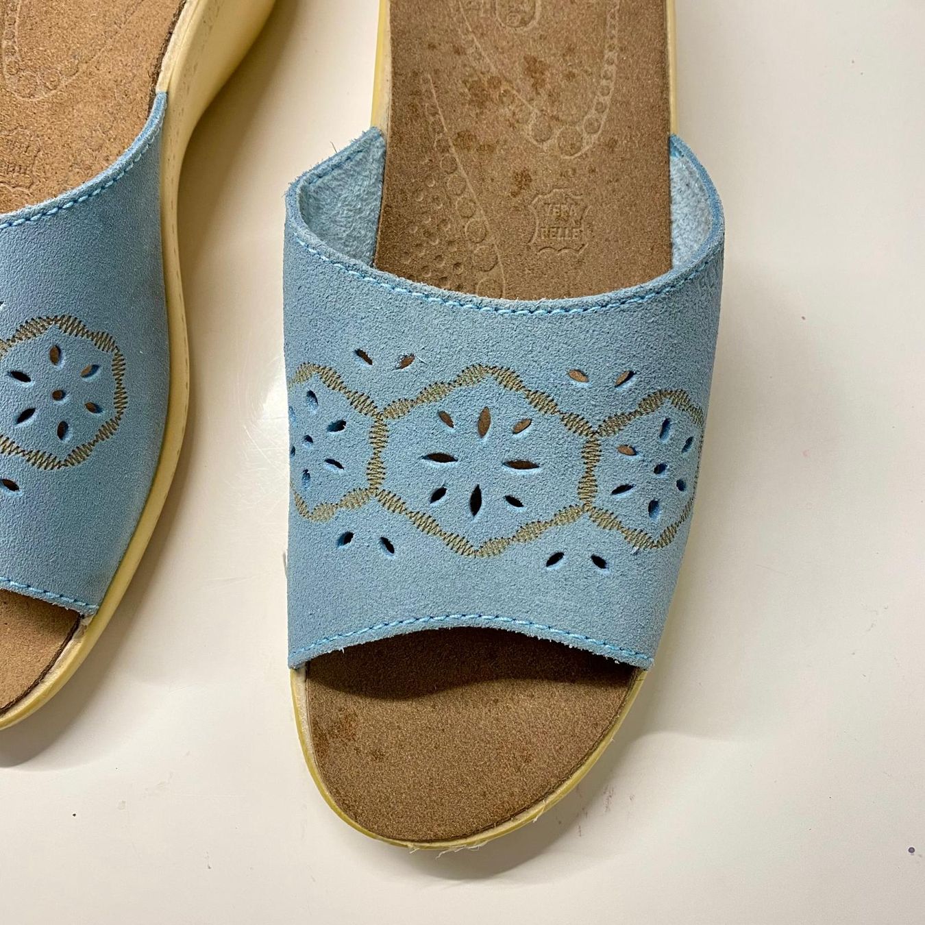 Scarpe da donna: Fly Flot hellblaue Pantoletten, Grösse 39 – Usato da Krauchthal venduto da SamsPuce 2