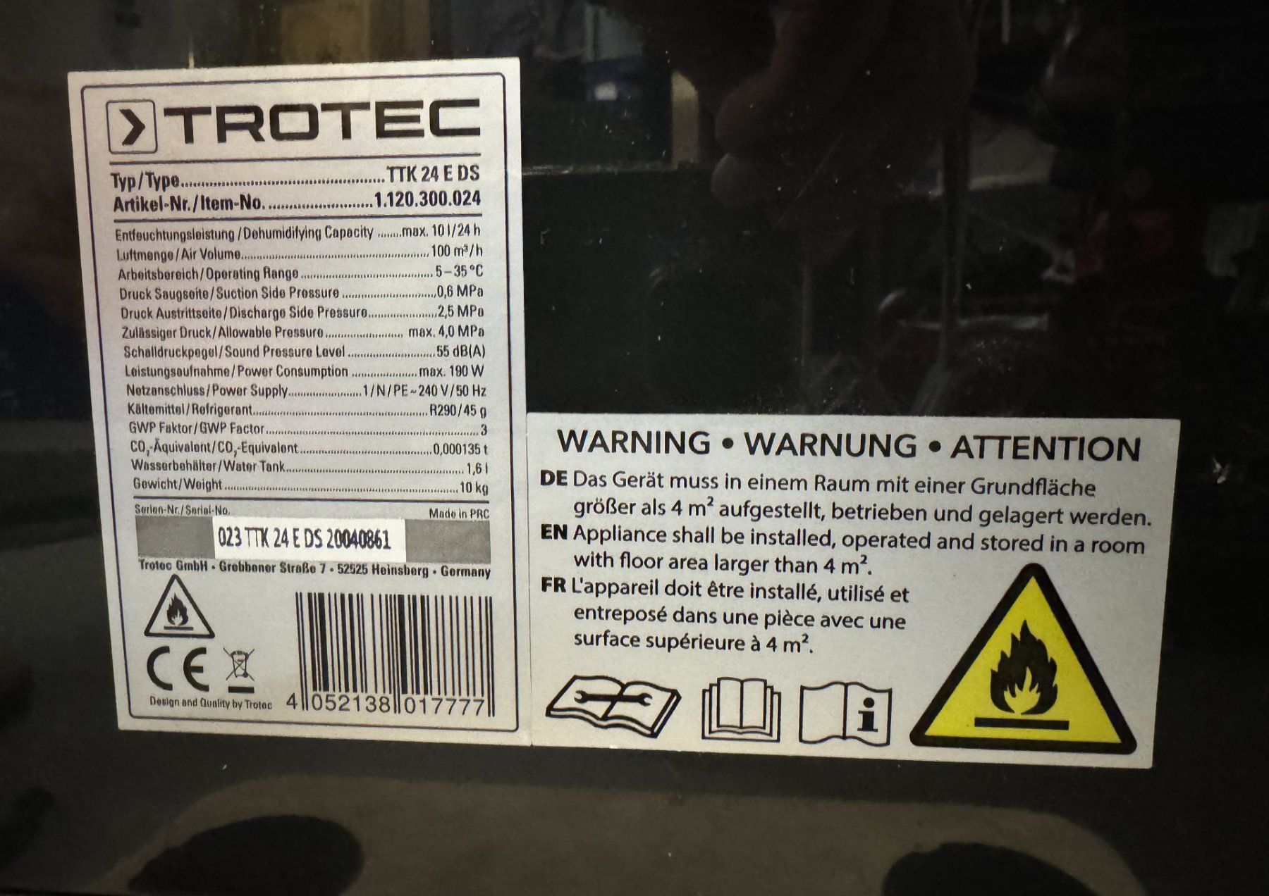 Trotec Deumidificatori: TROTEC Luftentfeuchter TTK 24 E BS – Usato da Benglen venduto da gbenglen 2