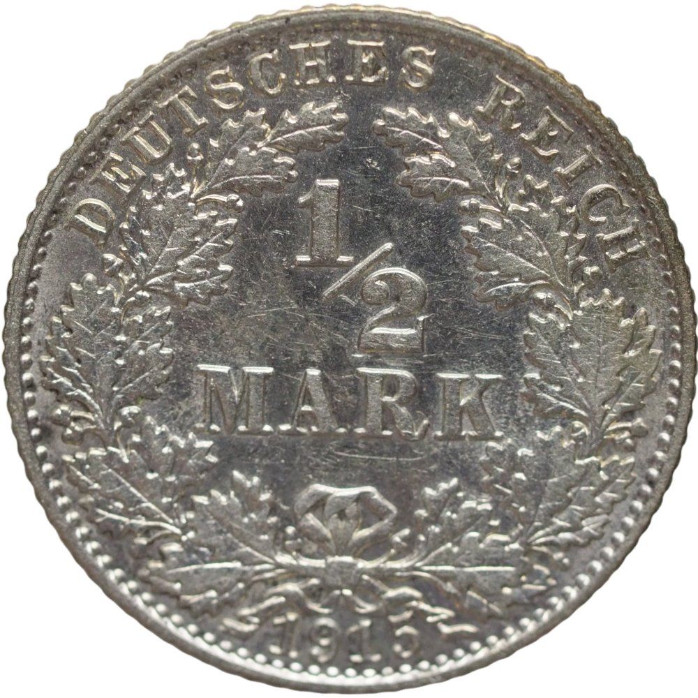 Alle Münzen: Deutschen Reich  1/2 Silber Mark 1915 E – Gebraucht aus Liestal von fibonaccis