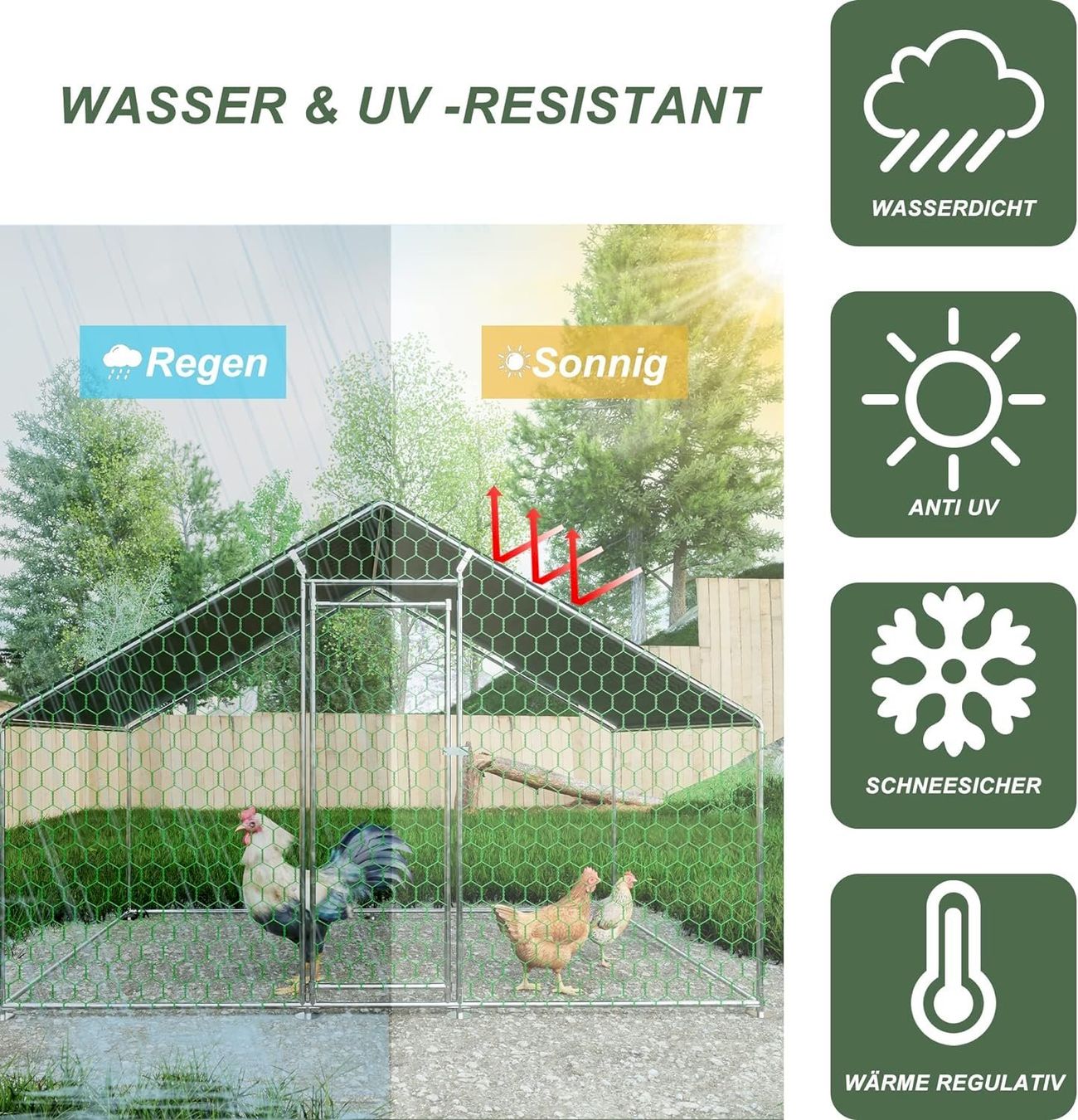 Gabbie, trasporto & Sicurezza: Hühnerstall 3x2x2m Laiham – Nuovo e nell'imballaggio originale da Bottighofen venduto da zaap 3