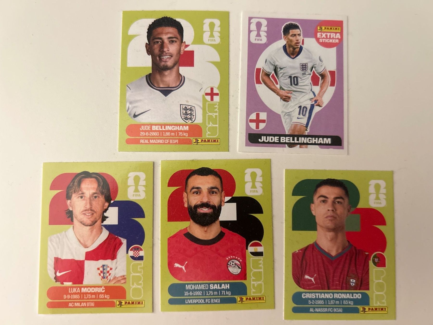 Panini Carte collezionabili: Panini Bilder Bellingham, Ronaldo, Salah, Modric – Nuovo (secondo la descrizione) da Burgdorf venduto da mau_5lws