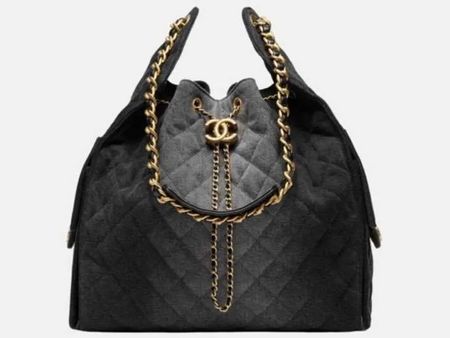 CHANEL 25 Medium Handbag Washed Denim And Gold Tone Metal