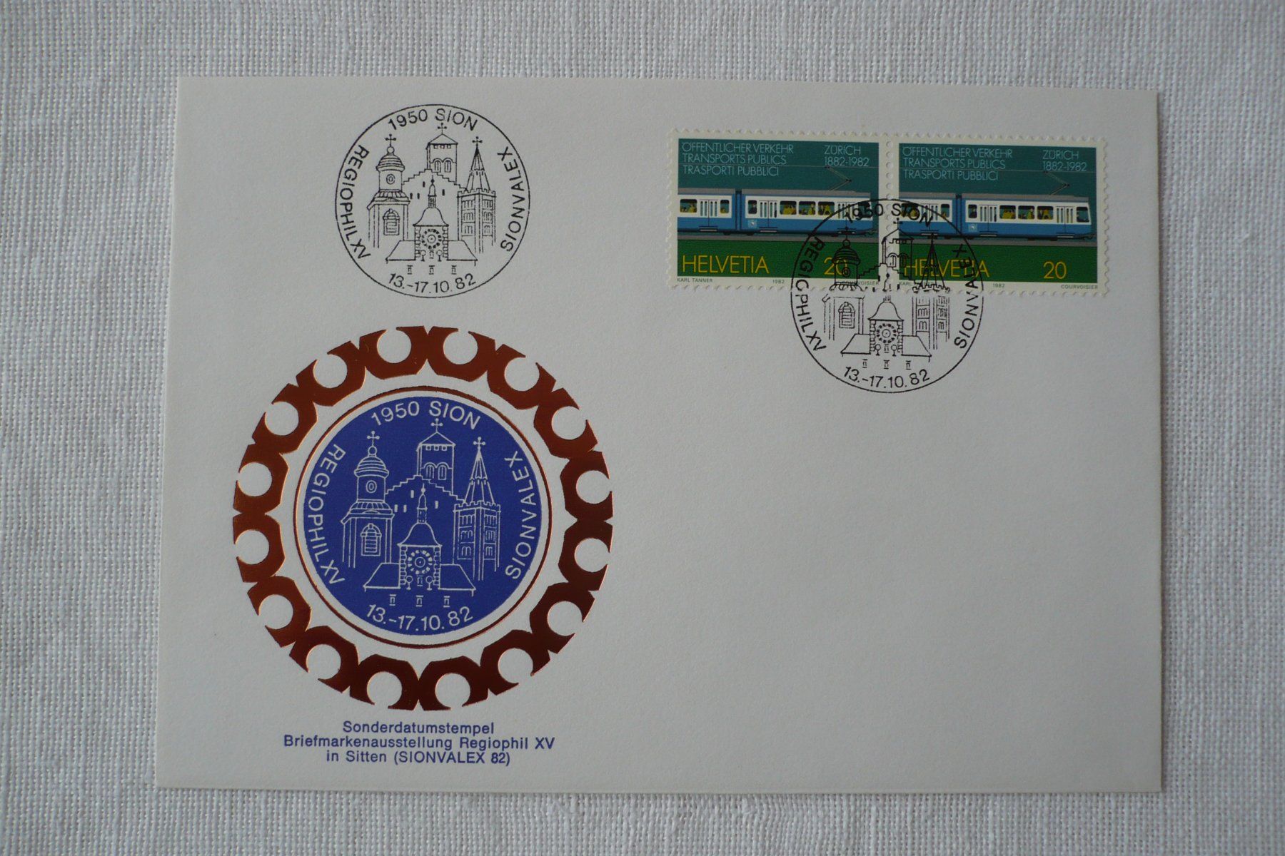 Alle Briefmarken: 1982 Regiophil XV, Sion – Gebraucht aus Zürich von saltandpepper008