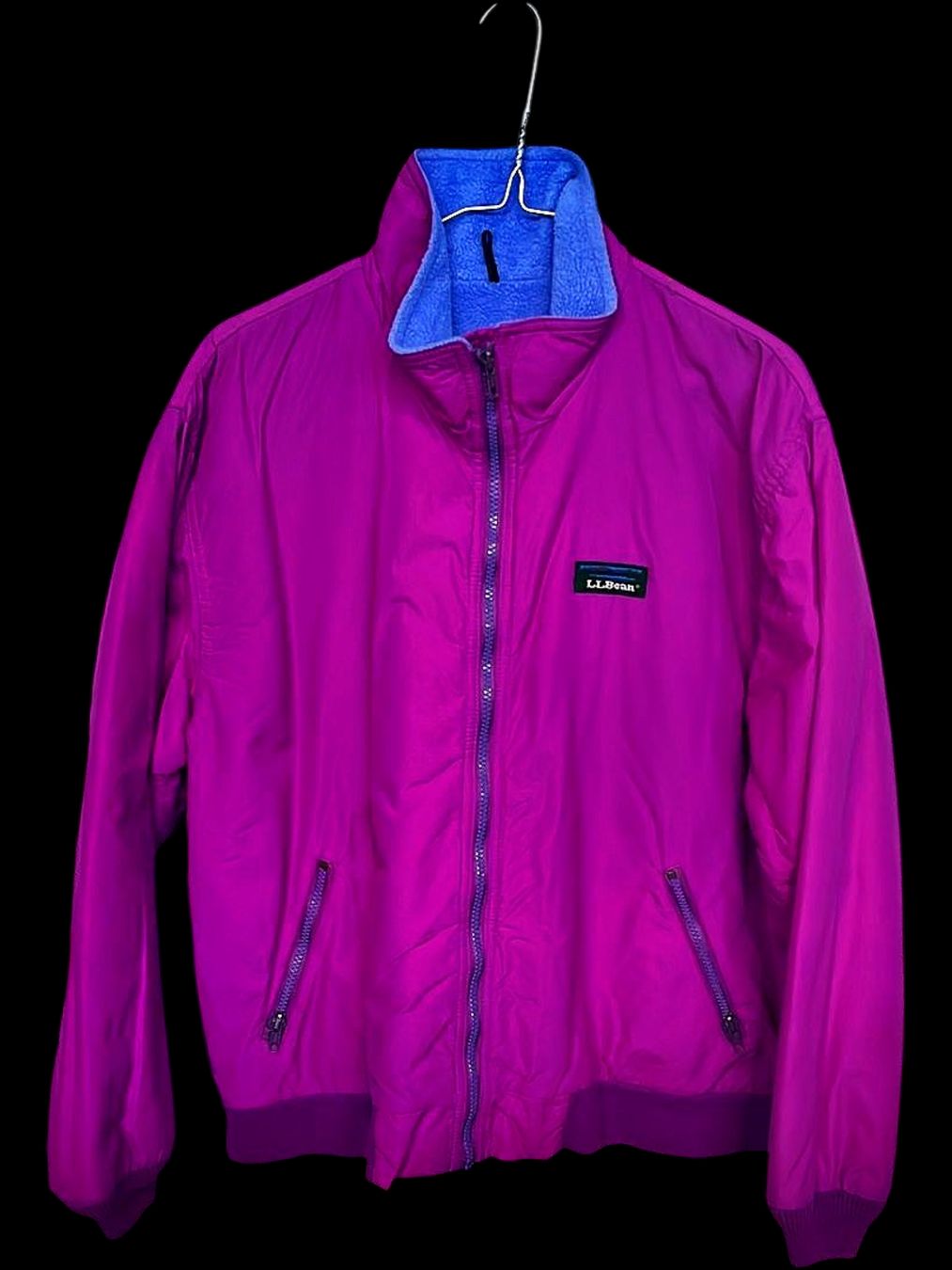 Giacche: Vintage L.L. Bean Lila Warm-up Jacke mit blauem Fleecefutter – Usato da Zug venduto da vinokilo 1