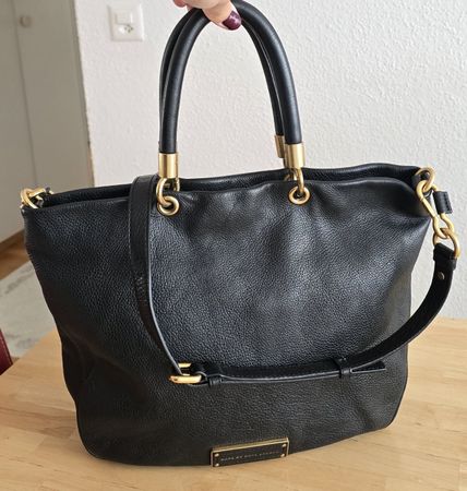Marc Jacobs Henkel/Umhängetasche Softleder Schwarz  