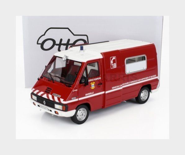 1:18 OTTOMOBILE Renault Master T30D Van Sapeurs Pompiers 1980 Red White