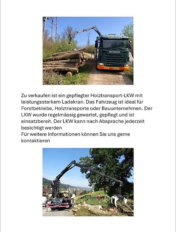 Lastwagen: Scania  G 480P Euro 6 Holz LKW, 6x2 zu verkaufen – Gebraucht aus Itingen von Chrigl123 2