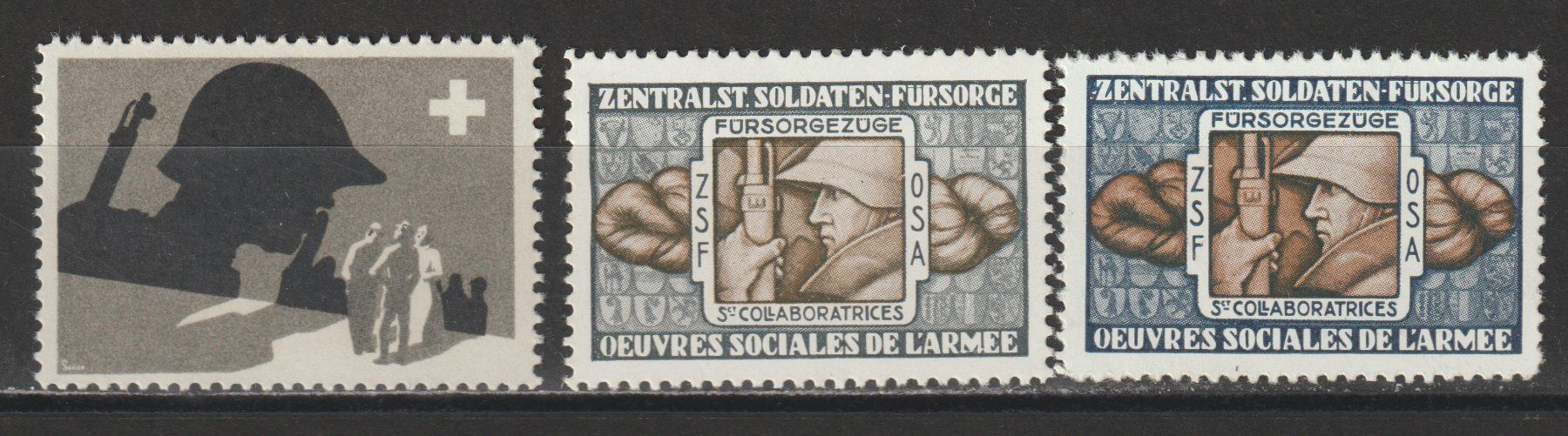 Tutti i francobolli: ohne Einheitsangabe Nr. 7/1, 20/1 + 23/1 ** – Usato da Siebnen venduto da Fstaehli
