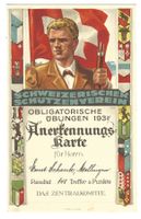 Ehrenmeldung Anerkennungskarte Obligatorische Übungen 1932