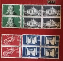 1948 Satz Werbemarken, im 4-Block postfrisch