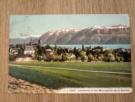 Alte Ansichtskarte Lausanne mit Bergen, guter Zustand! 🇨🇭
