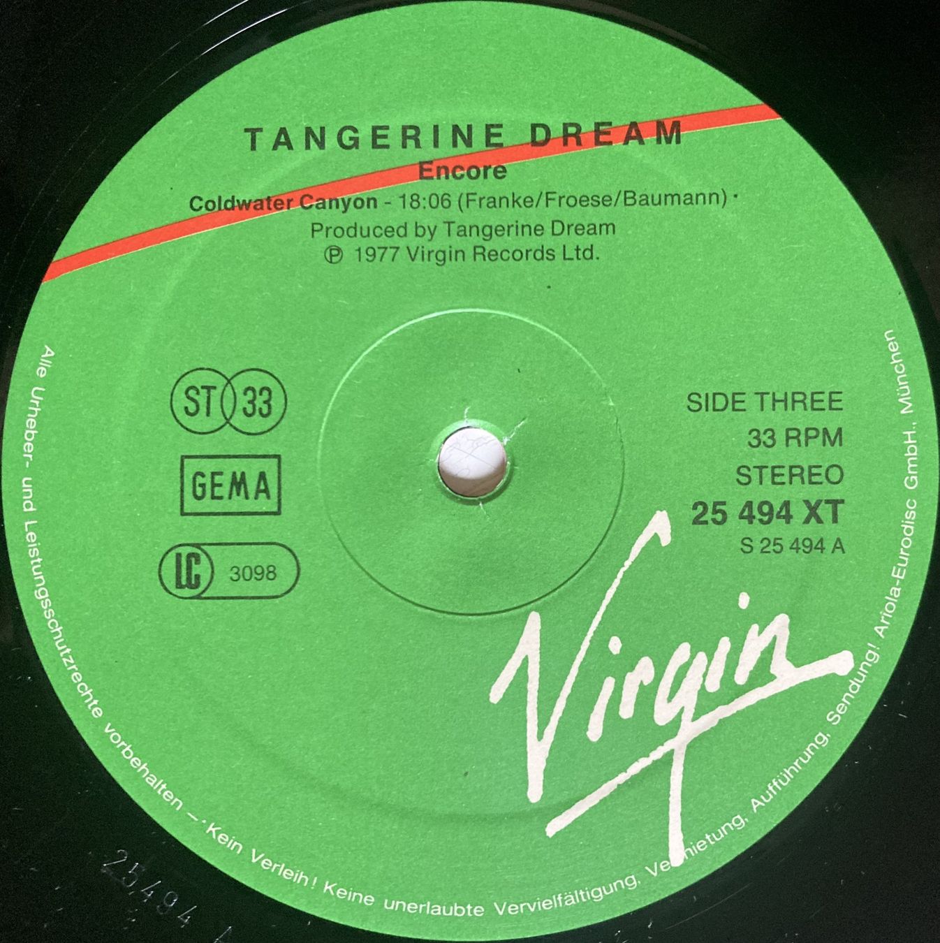 Vinyles: TANGERINE DREAM - ENCORE – D'occasion à Bottens par hotter-than-hell 3