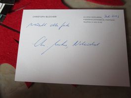 CHRISTOPH BLOCHER ANTIKE KARTEI AUTOGRAMMKARTE POLITIK