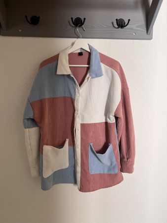 Bunter Cord-Overshirt Jacke für den Herbst, Grösse M neuwert