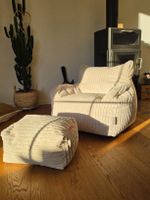 Josephine Sitzsack Ohrensessel – Cord Creme | Loungepug
