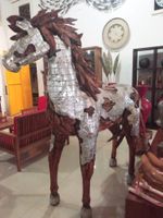 Skulptur Pferd Dekoration Pferde Figur Hengst Statue Stute