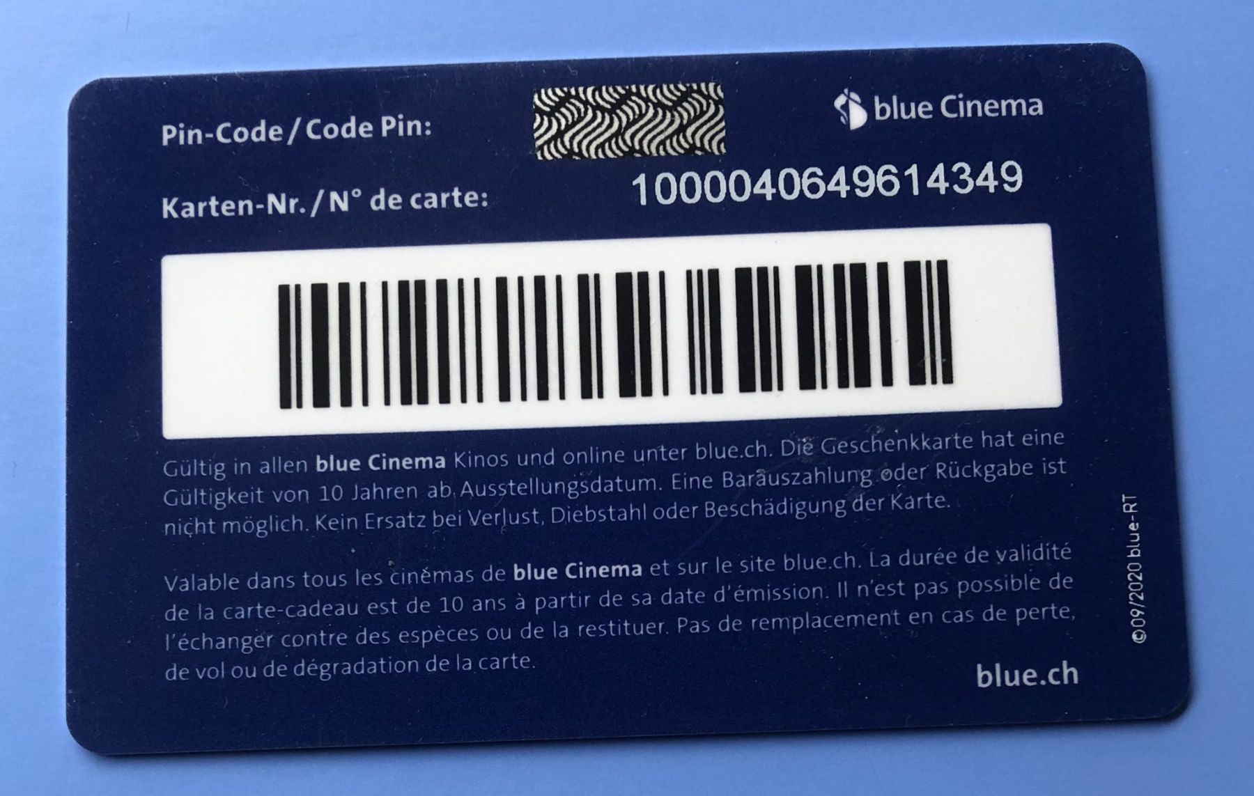 Cartoline: Blau Cinema  Geschenkkarten – Usato da Aarau venduto da Angi-007 1