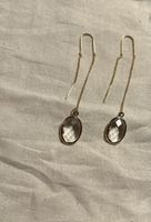 Boucles plaqué or et cabochon en verre