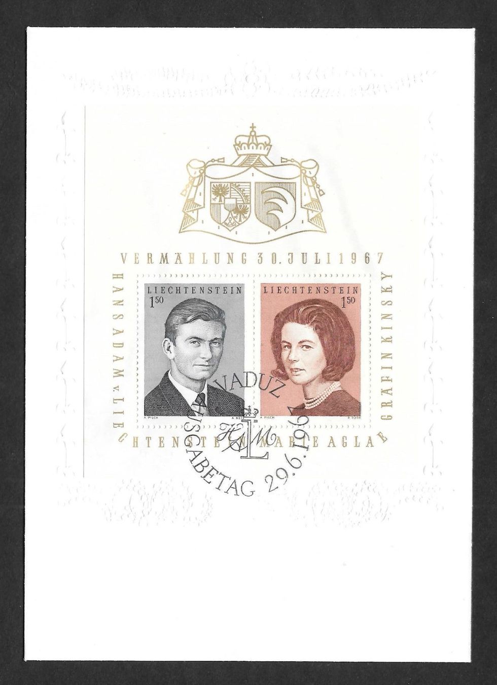 Tutti i francobolli: Liechtenstein FDC Block 415 kleinformatig ET 29.6.1967 – Nuovo (secondo la descrizione) da Olten venduto da clotaldi