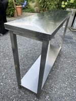 Edelstahl Tisch mit Ablage, 125x35x86cm