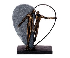 Herz Skulptur Liebe Paar Dekofigur Freundschaft Herzenssache