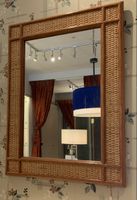 Miroir en bambou et rotin