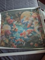 Diamantbild Koi Karpfen mit Blumen 60x60cm