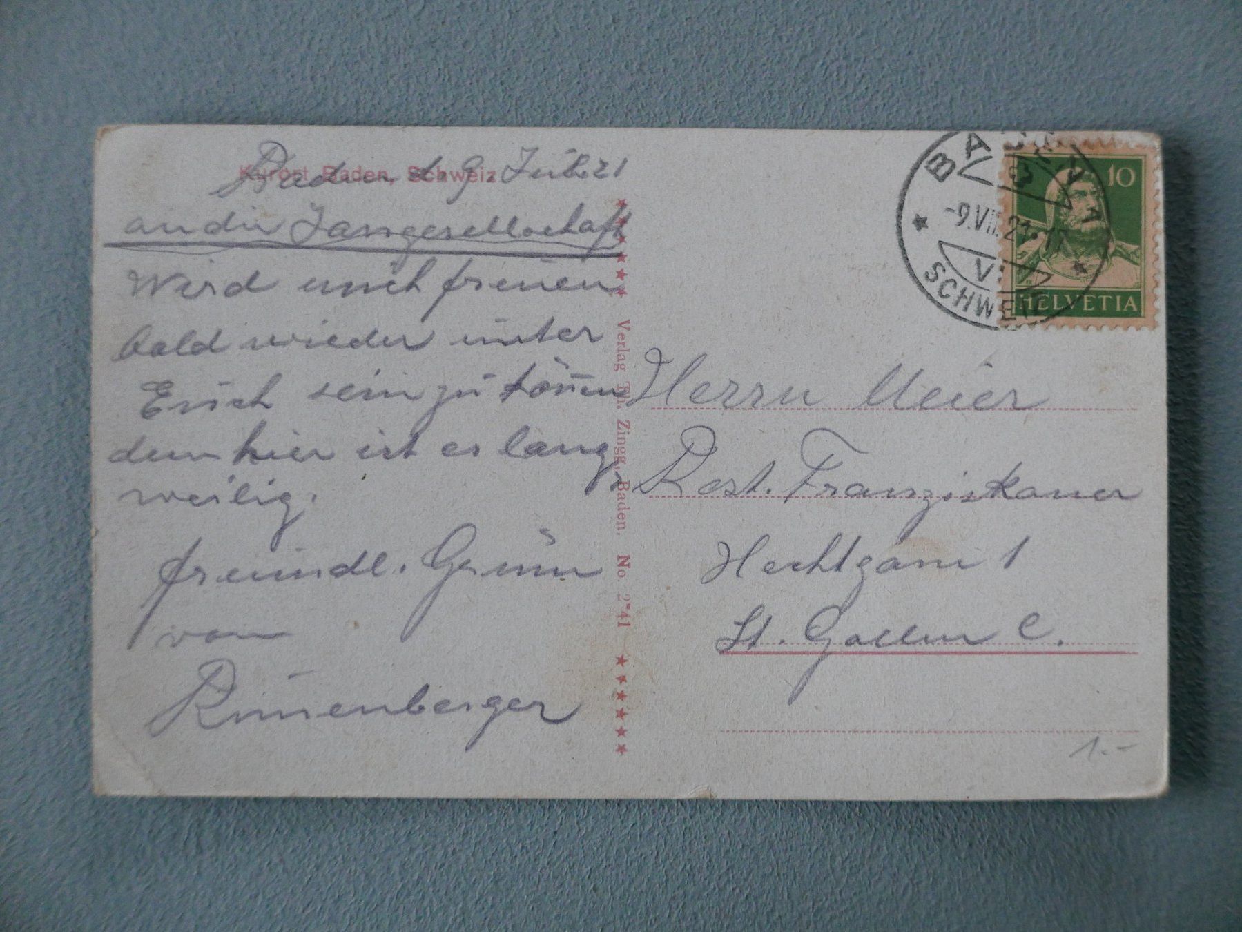 Cartes postales: ANTIKE ANSICHTSKARTEN BADEN AARGAU – D'occasion à Balgach par Zwischenraum 3