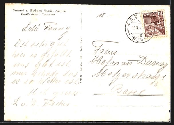 Cartoline postali: Zäziwil, Totalansicht aus der Vogelscha – Usato da Berlin venduto da bartko-reher 1