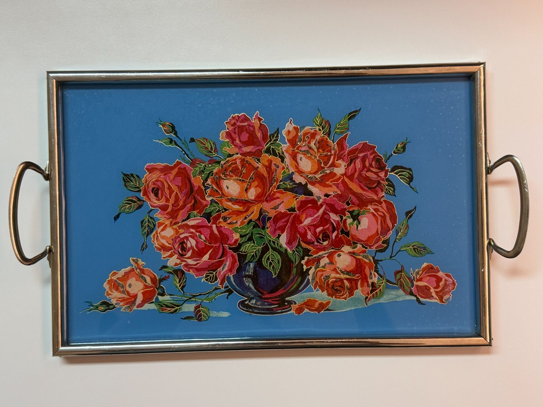 Piatti di portata: Vintage Serviertablett mit Rosenmotiv – Usato da Jenaz venduto da Sandrobordoli