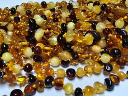 Kinder Bernsteinkette Baby Naturbernstein Mixfarben Litauen