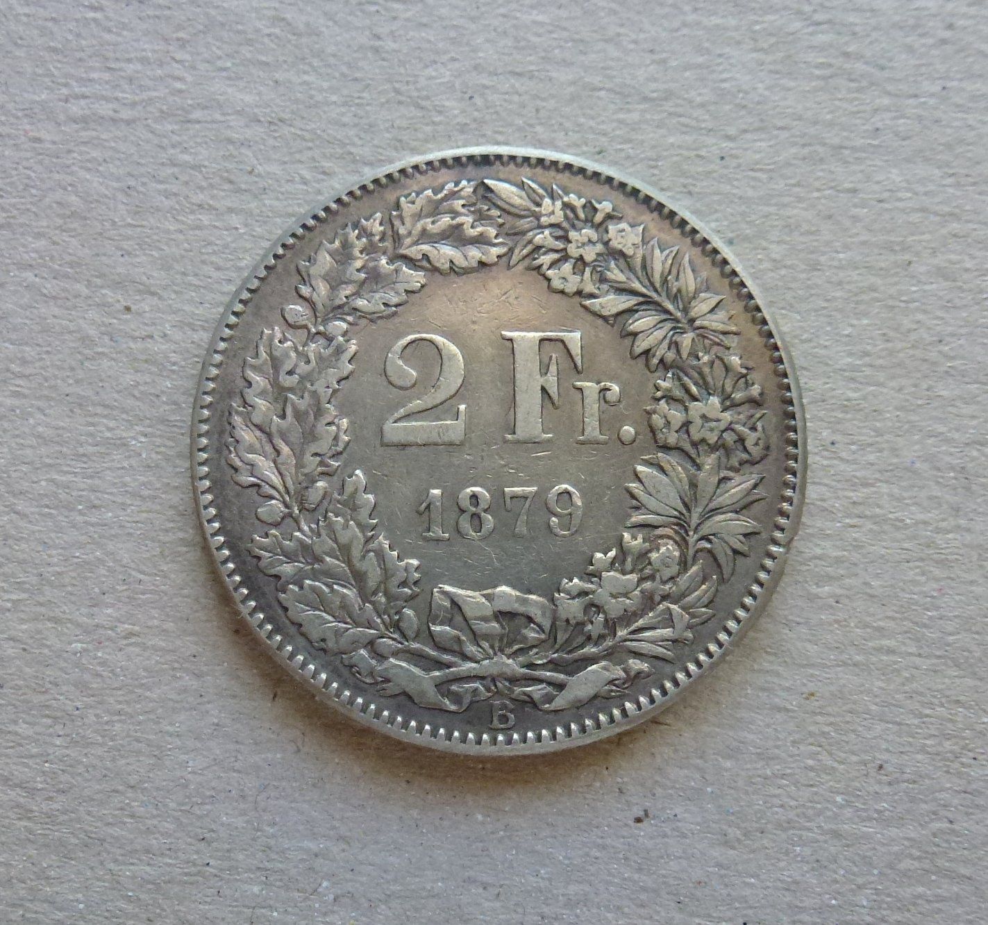 Tutti le monete: Schweiz ++ 2.- Franken 1879, gute Erhaltung – Usato da Walkringen venduto da Casablanca777