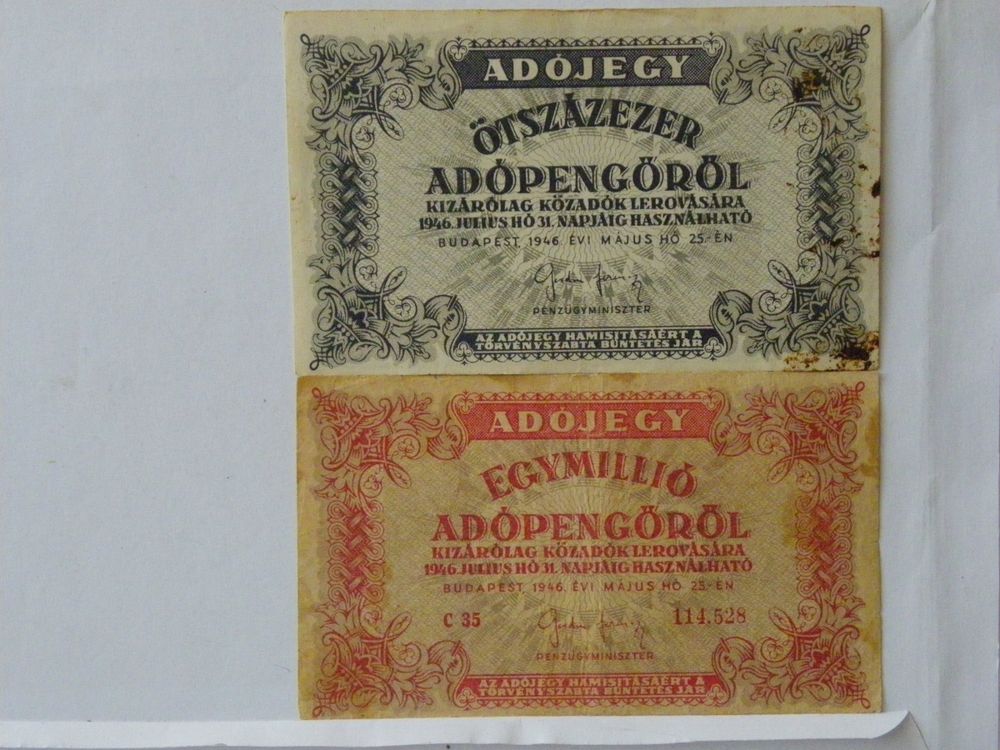Alte ungarische Banknoten von 1946 - Selten! Sammlerstück | Kaufen auf ...