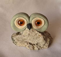 Eule Figur Naturstein Handgemacht jedes Einzigartig