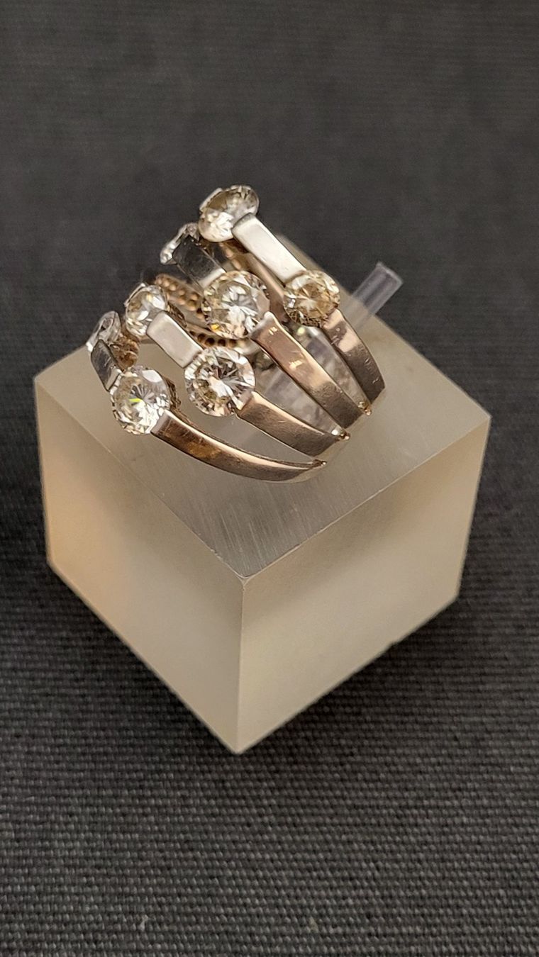 Anelli: Silberring 925 mit geschliffenen Steinchen – Usato da Basel venduto da spinne02 2