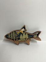 3D Holz Deko Fisch Landschaft Bergsee See Idylle