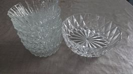 Vintage Glasschalen Dessertschalen Set 7-teilig