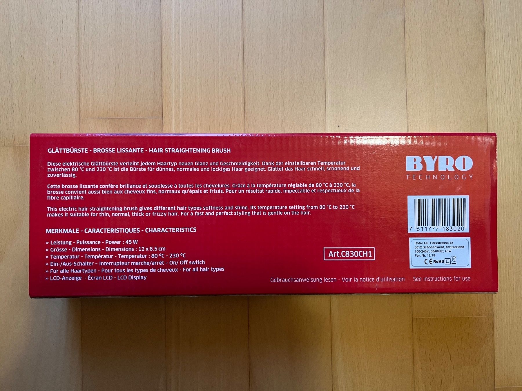 Autres soins des cheveux: Byro Haarglättbürste neu – Neuf avec emballage d'origine à Wallbach par logologo01 1