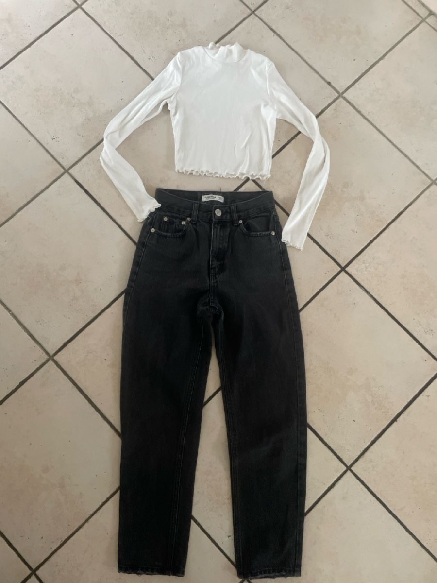 Pull&Bear Lotti di vestiti: Pull&Bear Set: Schwarze Jeans, Top Gr. XS – Usato da Obergerlafingen venduto da cabo4