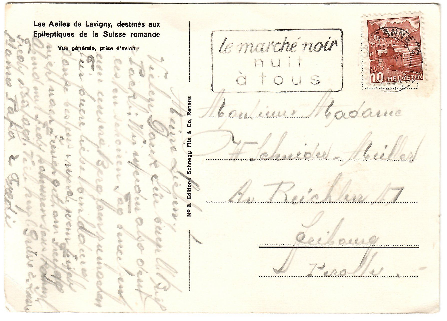 Cartoline postali: Flugaufnahme    Les Asiles de Lavigny – Usato da Kerns venduto da etma3 1