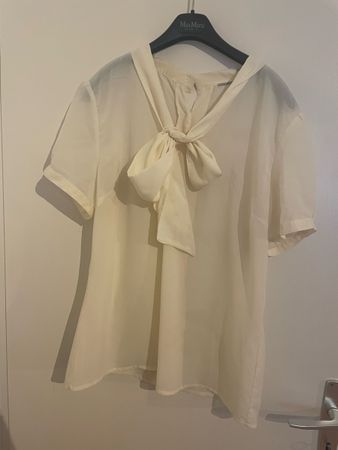 Sommer Bluse, creme weiss mit Schleife, Grösse 38, neu