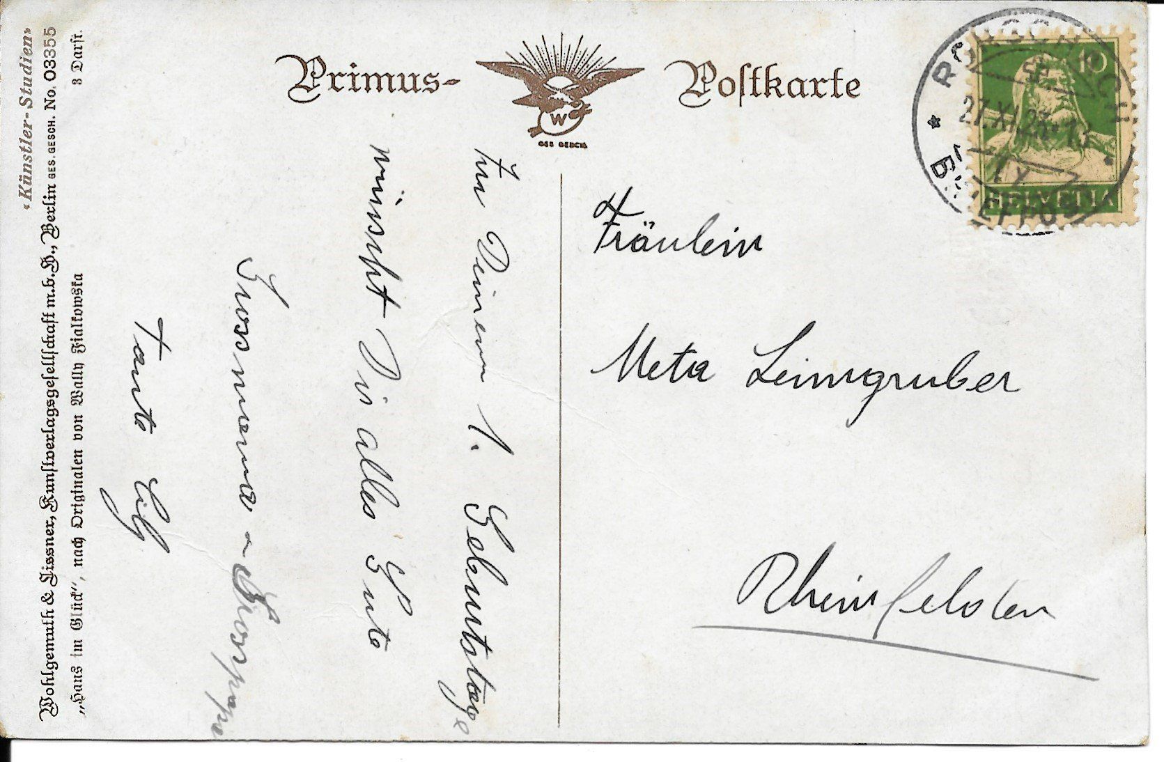 Cartoline postali: Ansichtskarte "Zum Namenstag" – Usato da Möhlin venduto da RoMe49 1