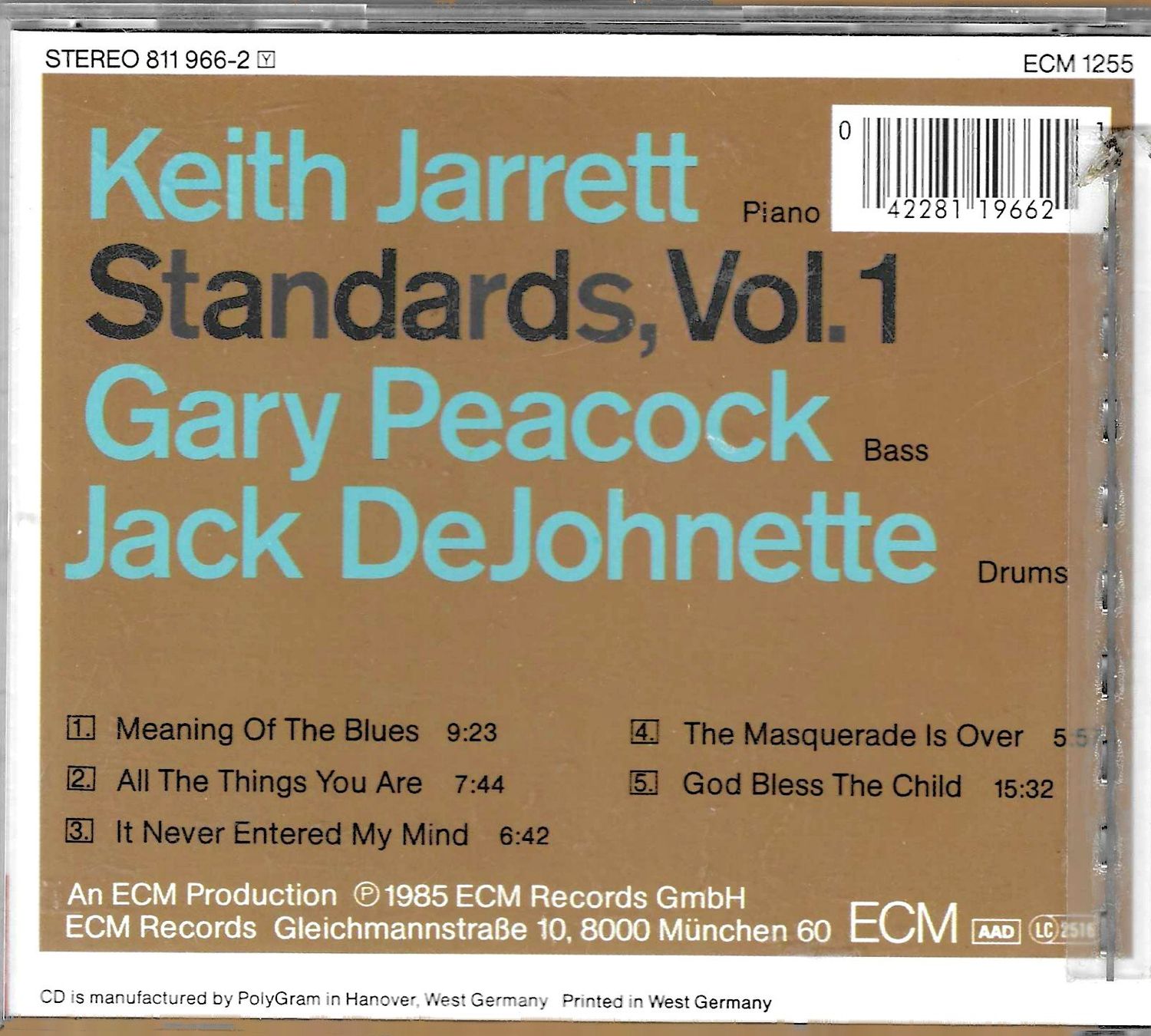 CDs: Keith Jarrett - Standards Vol. 1 – D'occasion à Savagnier par Ne2065 1
