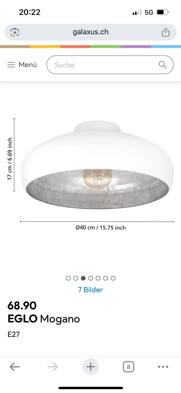 Eglo Kronleuchter & Deckenlampen: Stylische Deckenlampe EGLO – Gebraucht aus Winterthur von Gluecksli