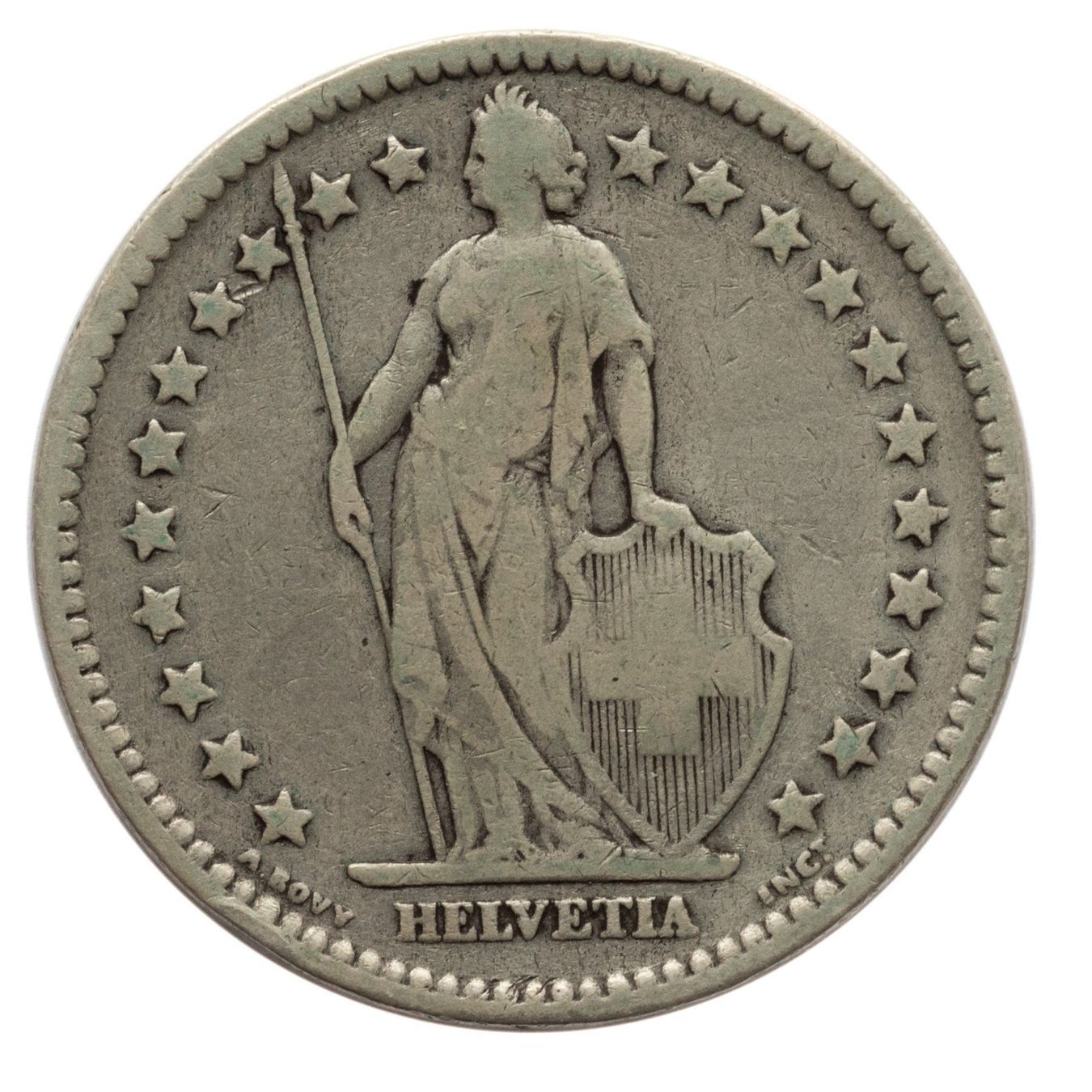 Tutti le monete: 2 Franken 1875 Silber – Usato da Rotkreuz venduto da Swiss-Coins 1