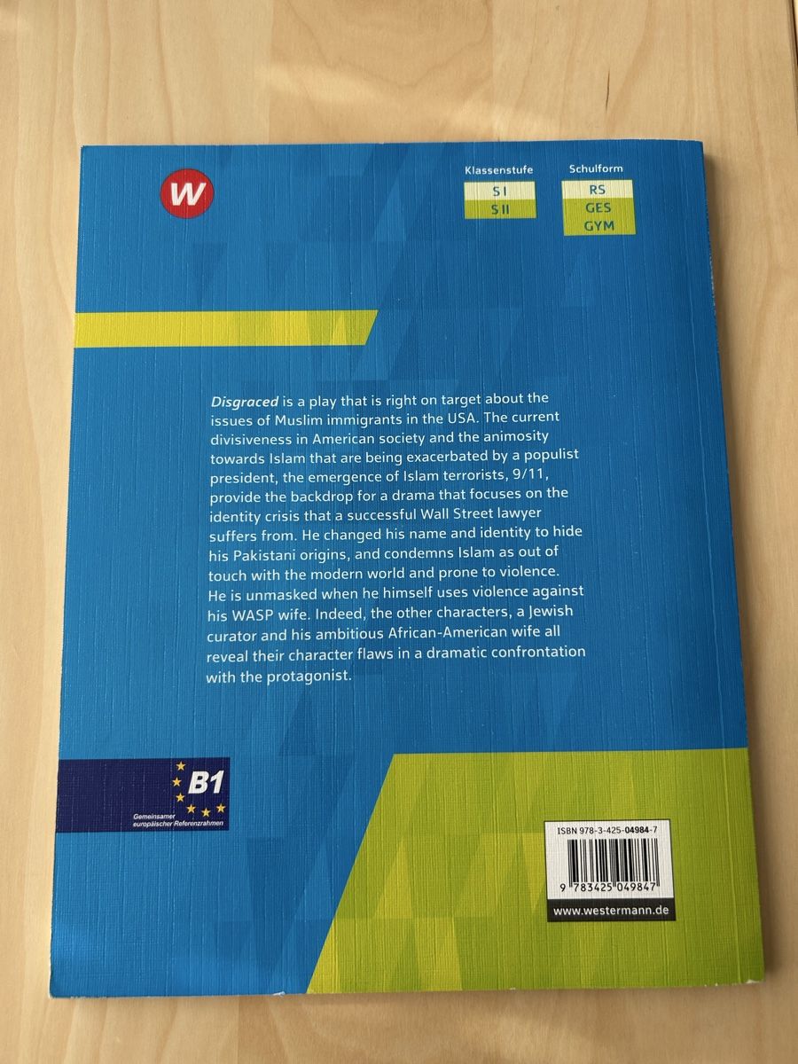 Libri: Westermann "Disgraced" Ayad Akhtar, B1, neuwertig! – Usato da Alpthal venduto da MarCar7 1